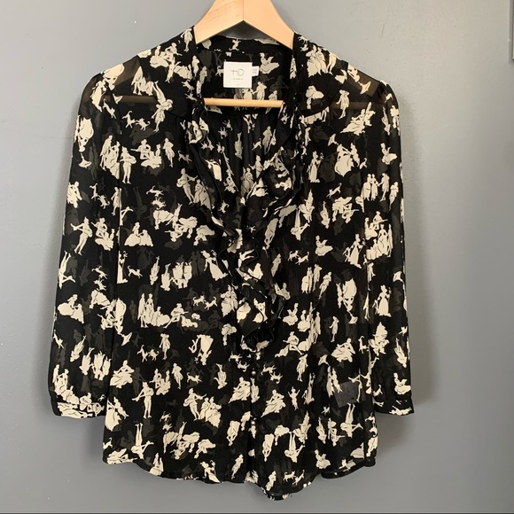 HD in Paris Tops - HD in Paris Blouse from Anthropologie | Size 4 | Black and Tan